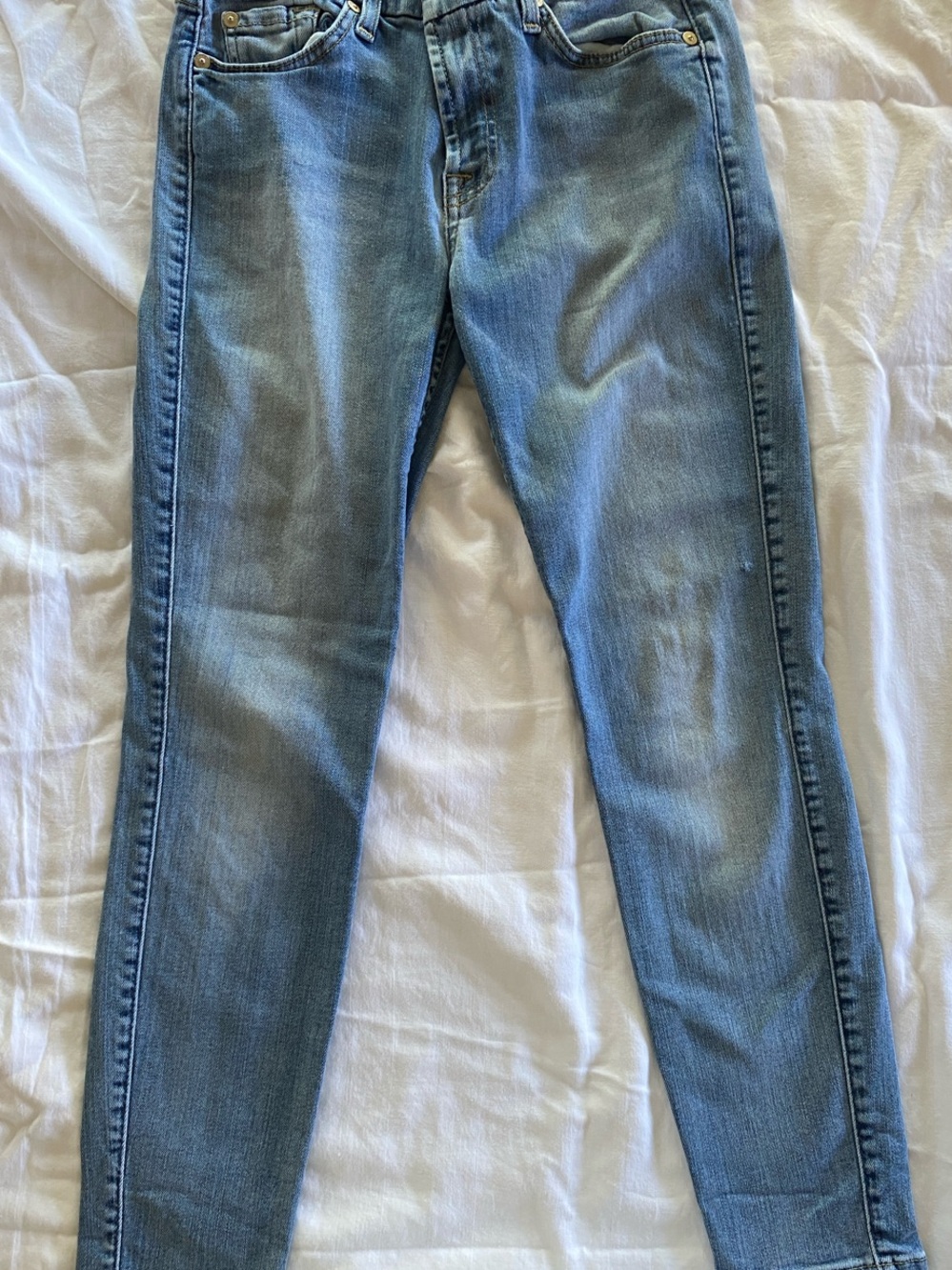 7 For All Mankind Light Blue Cropped Slim Jeans